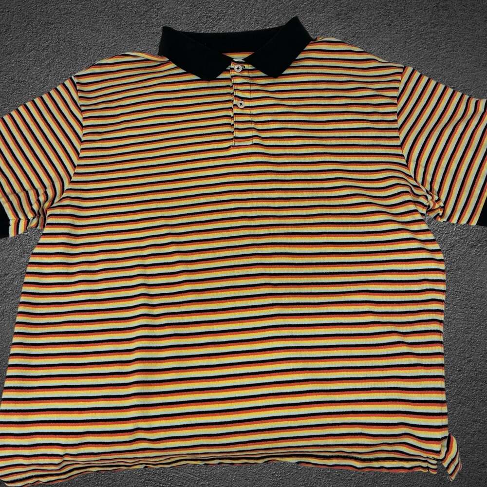 Original Use Men's Striped Short Sleeve Polo Shirt